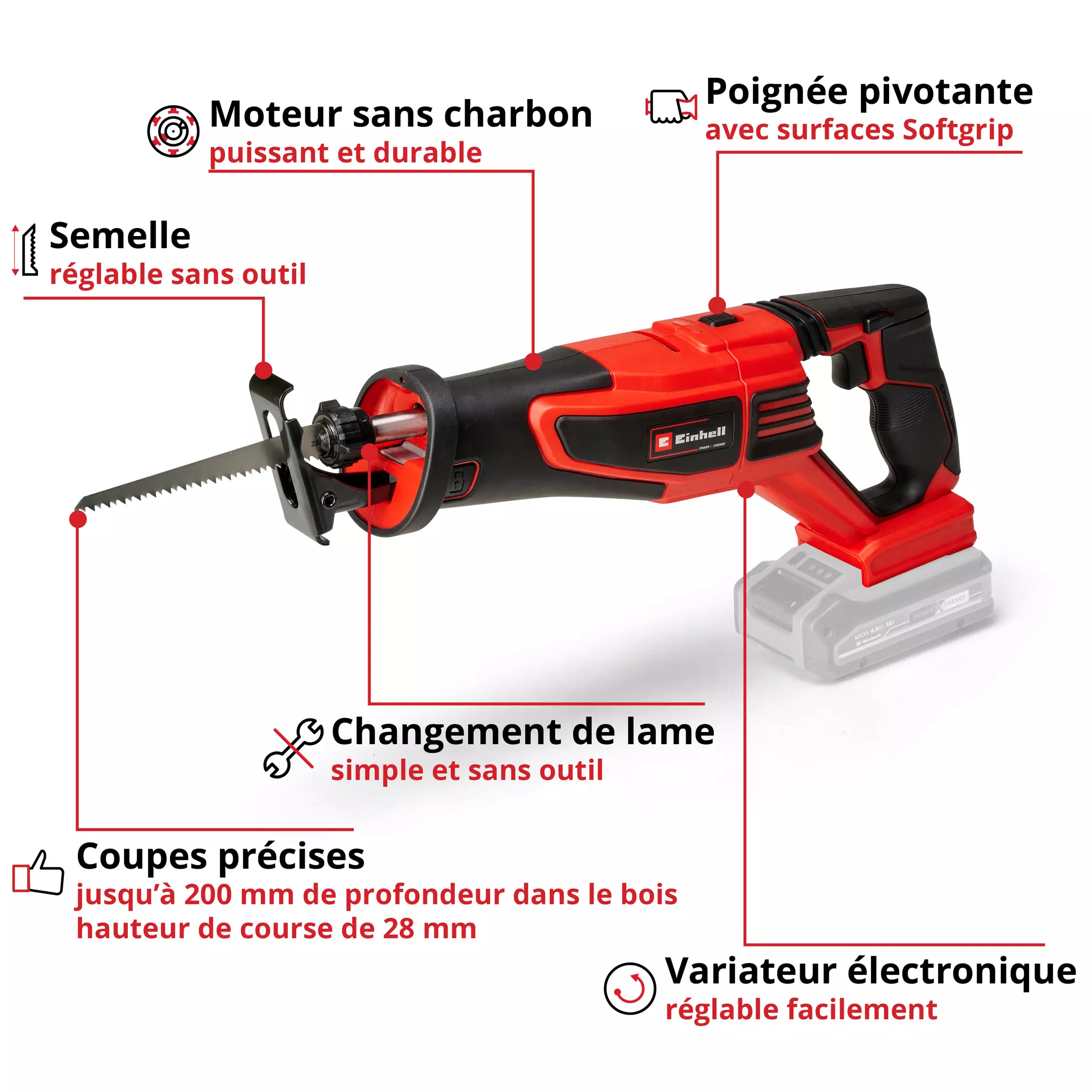 SCIE UNIVERSELLE SANS FIL EINHELL TE-AP 18/28 LiBL SOLO Marle et ses alentours