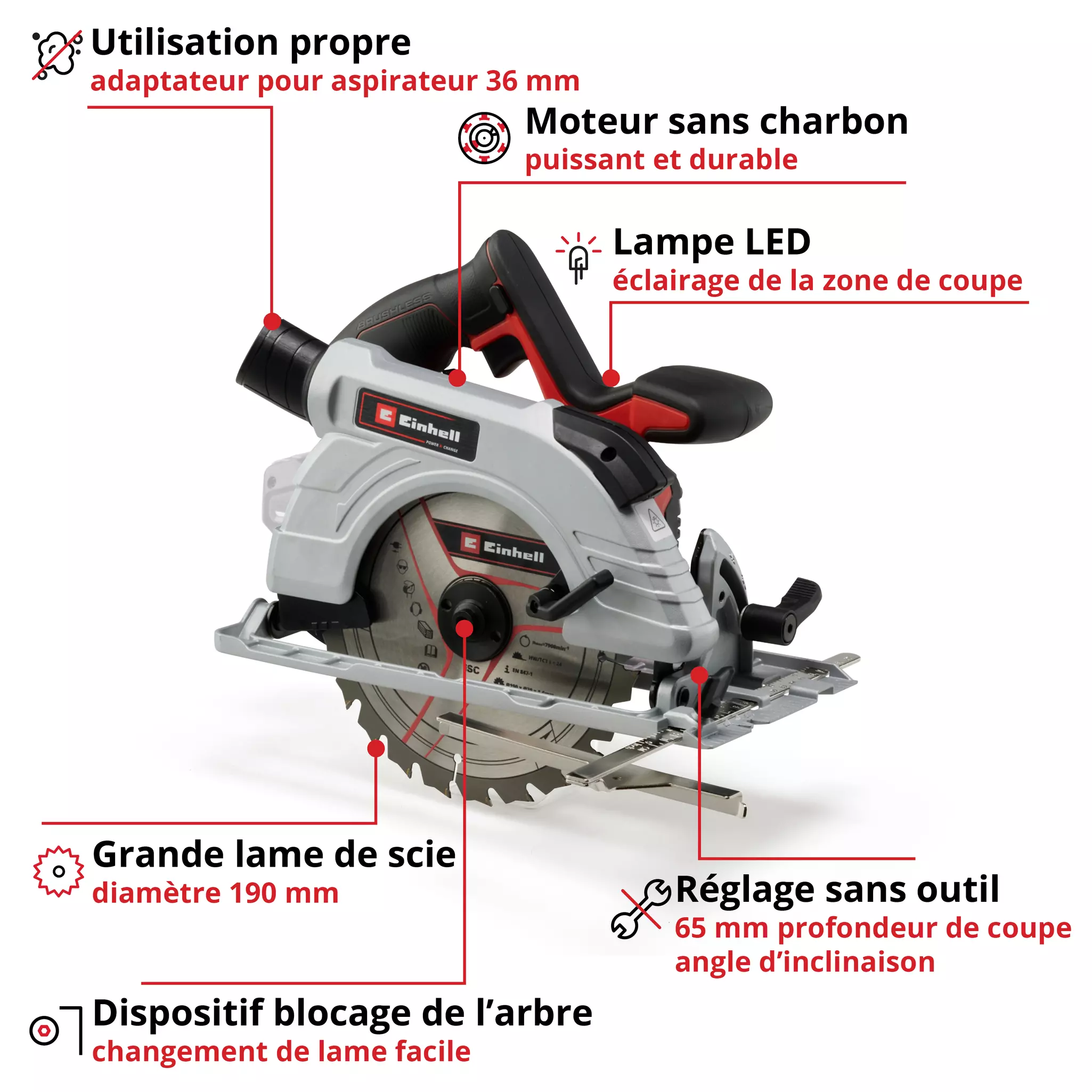 SCIE CIRCULAIRE PORTABLE TE-CS 18/190 Li BL SOLO Marle et ses alentours