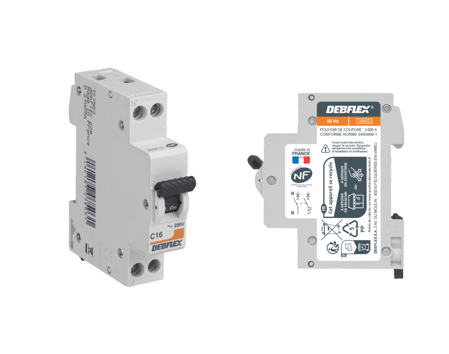 DISJONCTEUR 3KA PHASE + NEUTRE 16 AMPERES DEBFLEX Laon et ses alentours