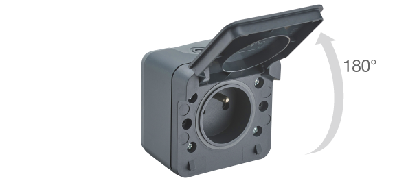 PRISE ANTHRACITE CYCLONE  2 PÔLES + TERRE IP55 DEBFLEX Laon et ses alentours