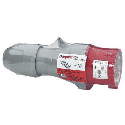 FICHE DE PUISSANCE MALE AVEC TERRE 16 AMPERES - 400VOLTS DROITE IP44 - 4 BROCHES Laon et ses alentours